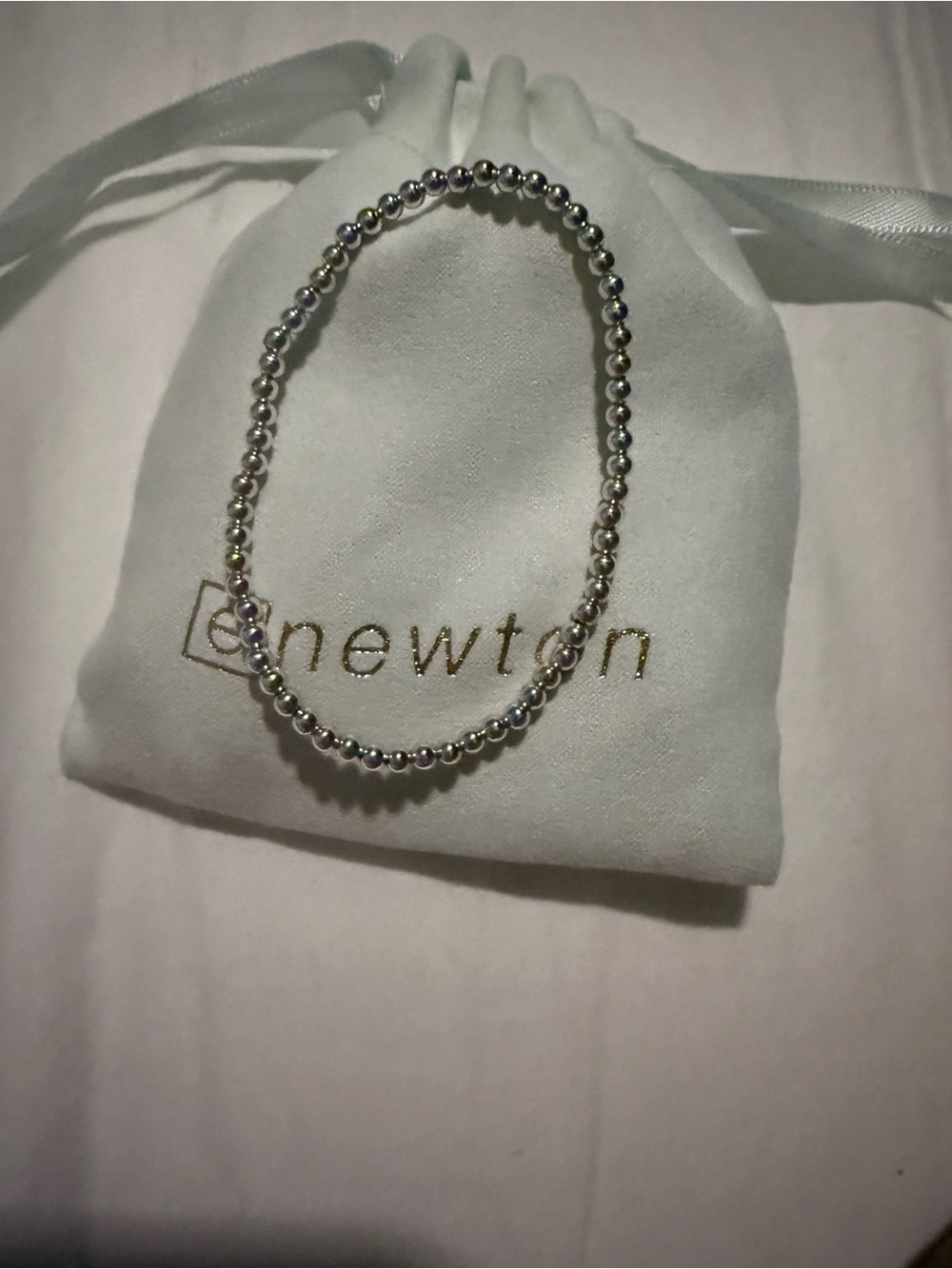 Sterling Silver Beaded Bracelet - Silver